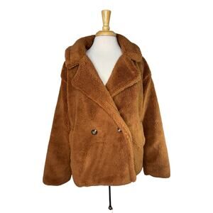GAP *NEW* Sherpa Jacket in Argan Oil Brown Size XL Womens Faux Fur Fleece